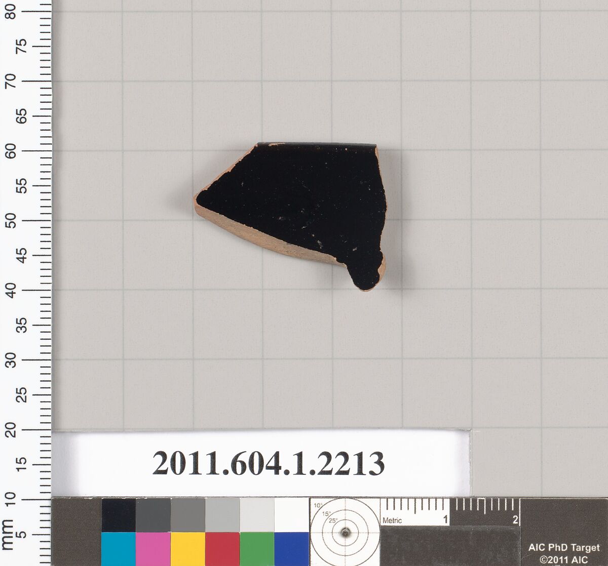 Terracotta rim fragment of a kylix (drinking cup), Terracotta, Greek, Attic