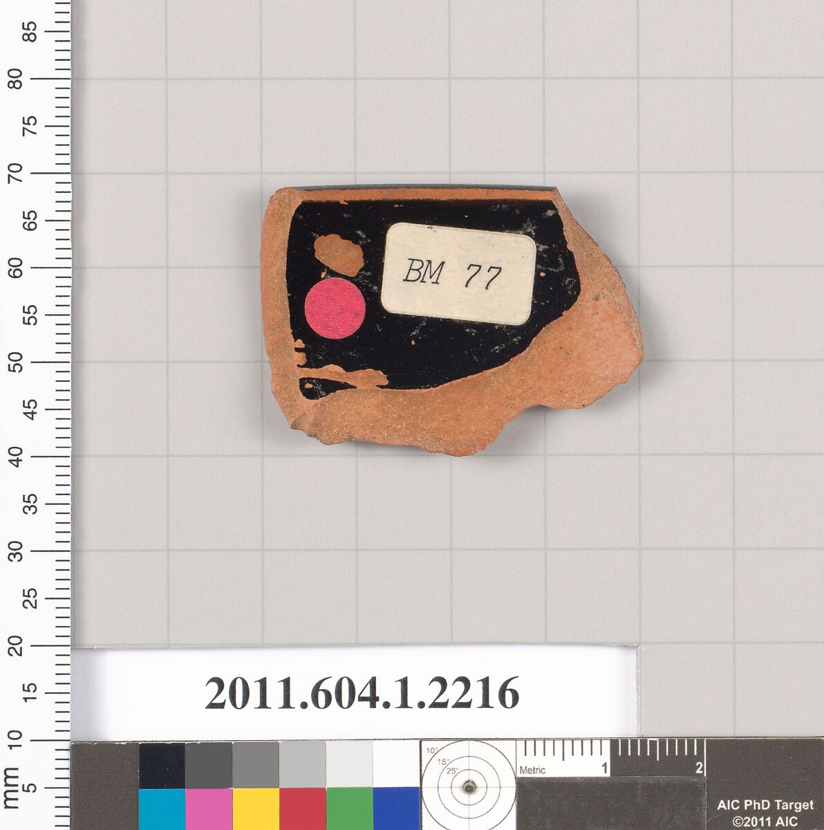 Terracotta rim fragment of a kylix (drinking cup), Terracotta, Greek, Attic