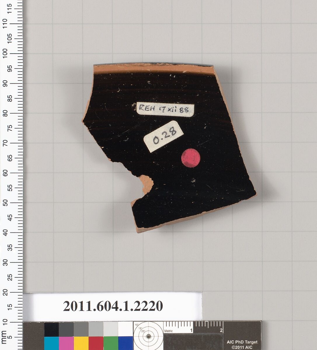 Terracotta rim fragment of a kylix (drinking cup), Terracotta, Greek, Attic