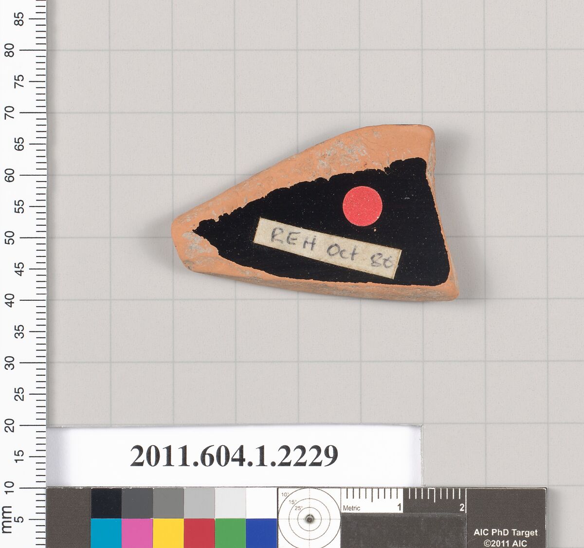 Terracotta rim fragment of a kylix (drinking cup), Terracotta, Greek, Attic