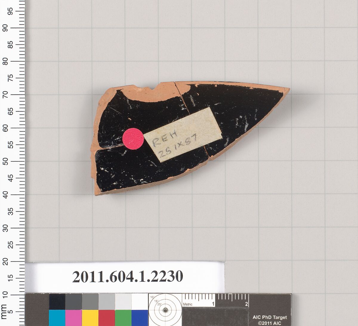 Terracotta rim fragment of a kylix (drinking cup), Terracotta, Greek, Attic