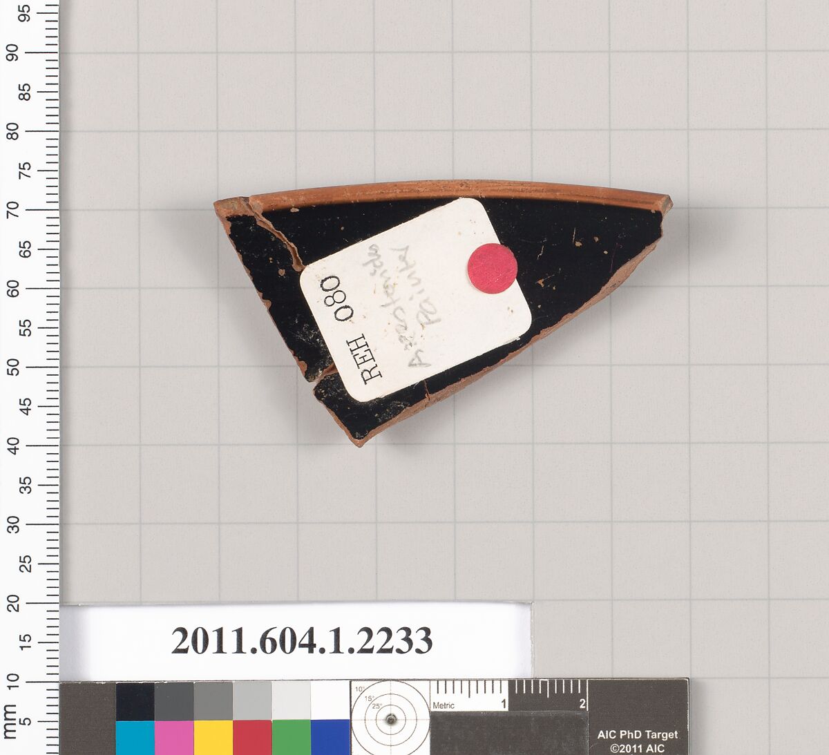Terracotta rim fragment of a kylix (drinking cup), Terracotta, Greek, Attic