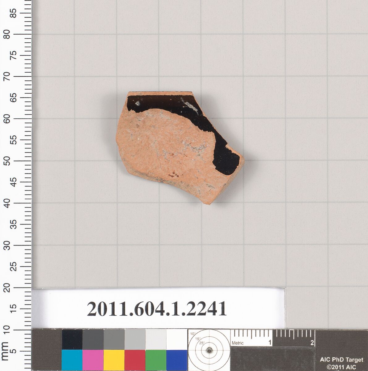 Terracotta rim fragment of a kylix (drinking cup), Terracotta, Greek, Attic