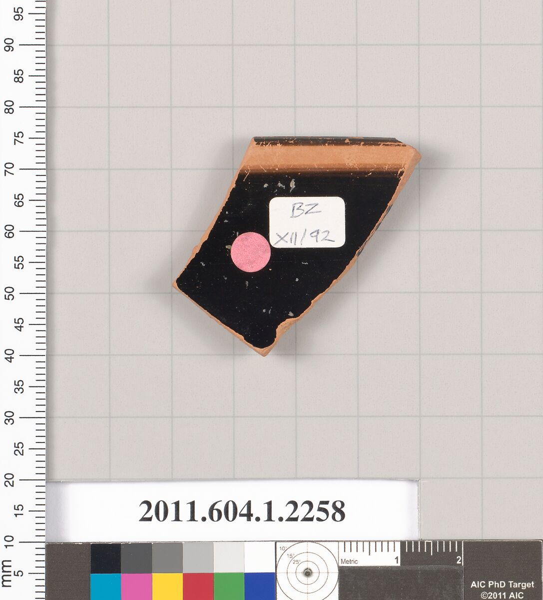 Terracotta rim fragment of a kylix (drinking cup), Terracotta, Greek, Attic