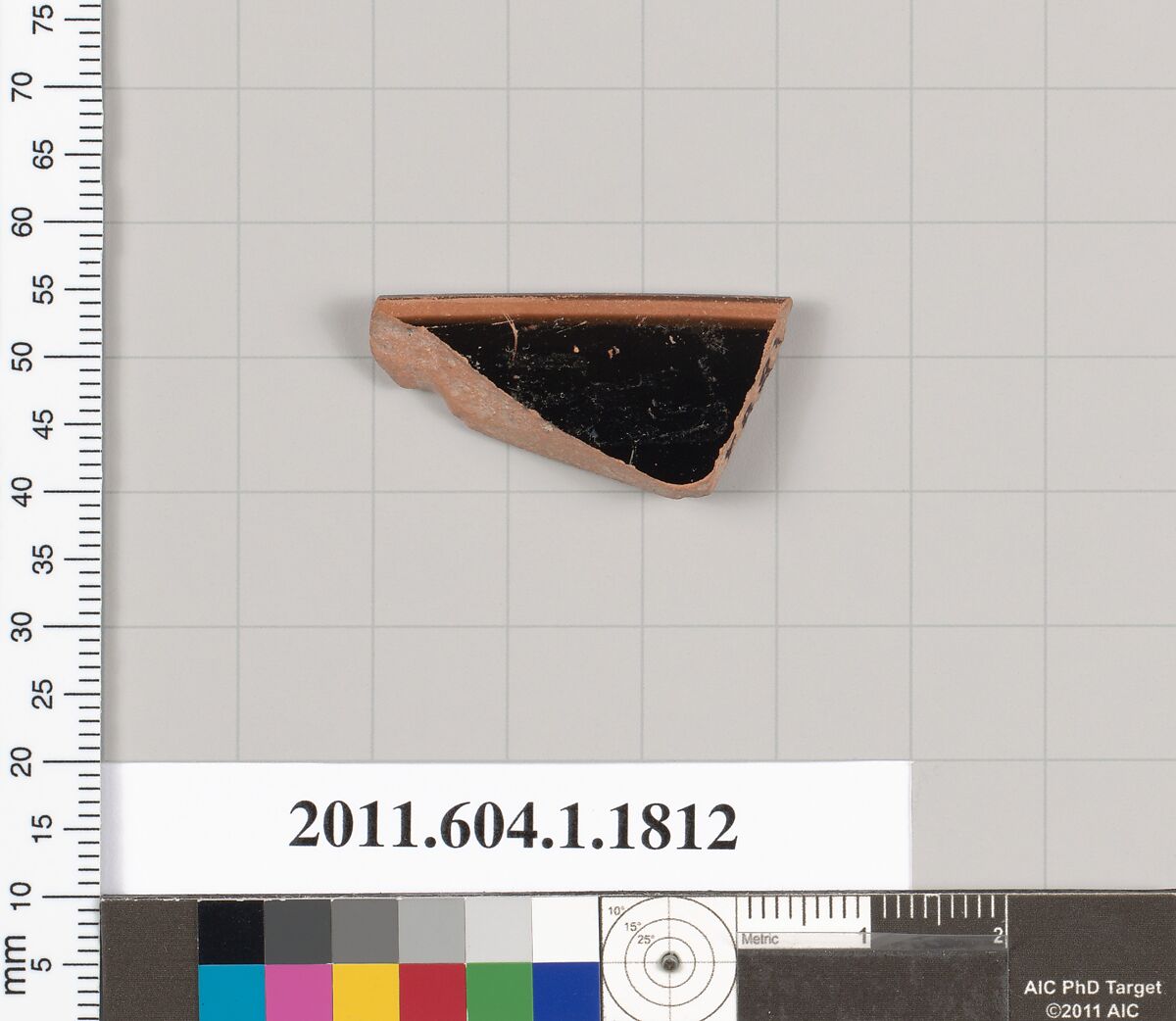 Terracotta rim fragment of a kylix (drinking cup), Terracotta, Greek, Attic