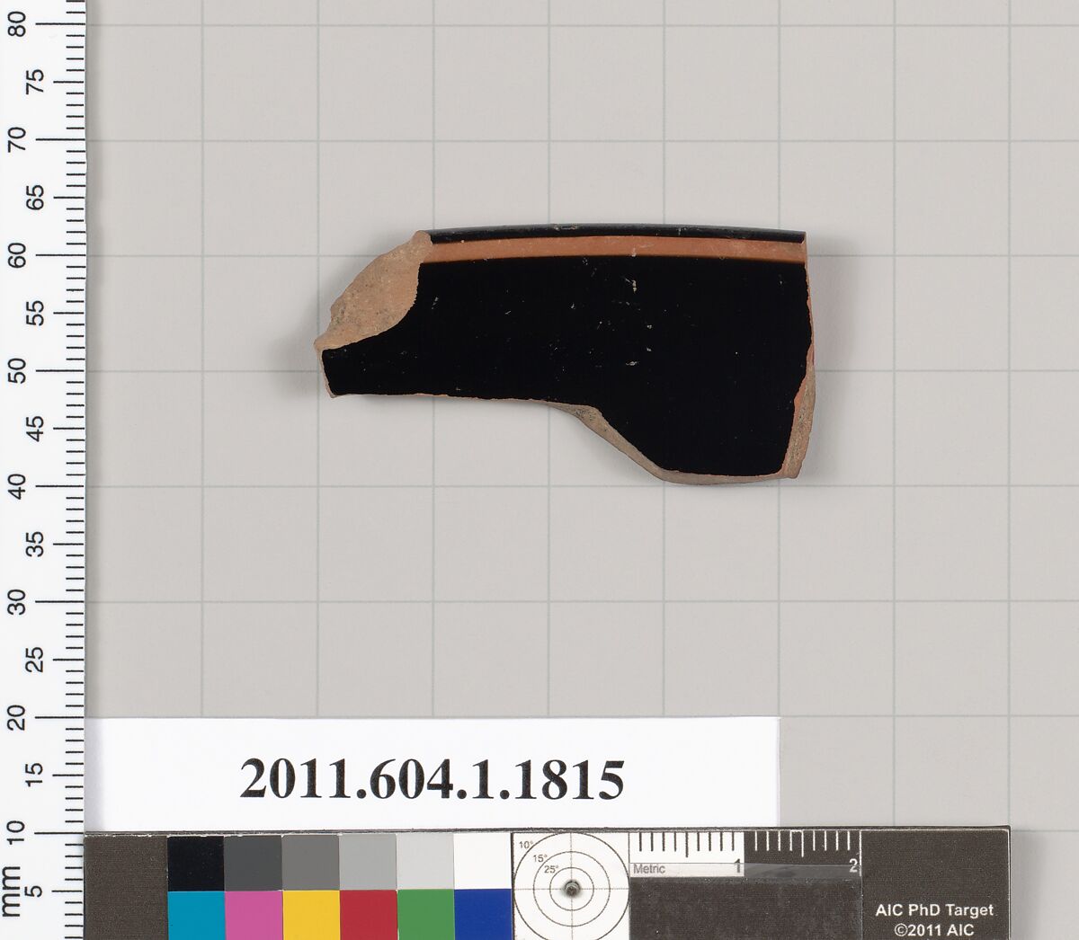 Terracotta rim fragment of a kylix (drinking cup), Terracotta, Greek, Attic
