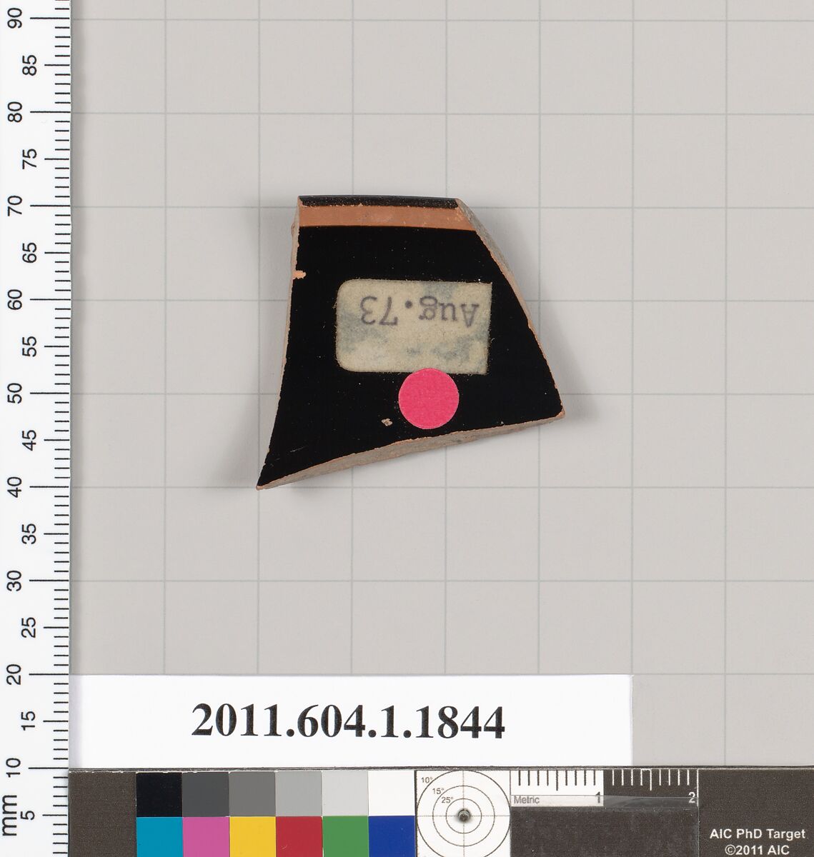 Terracotta rim fragment of a kylix (drinking cup), Terracotta, Greek, Attic