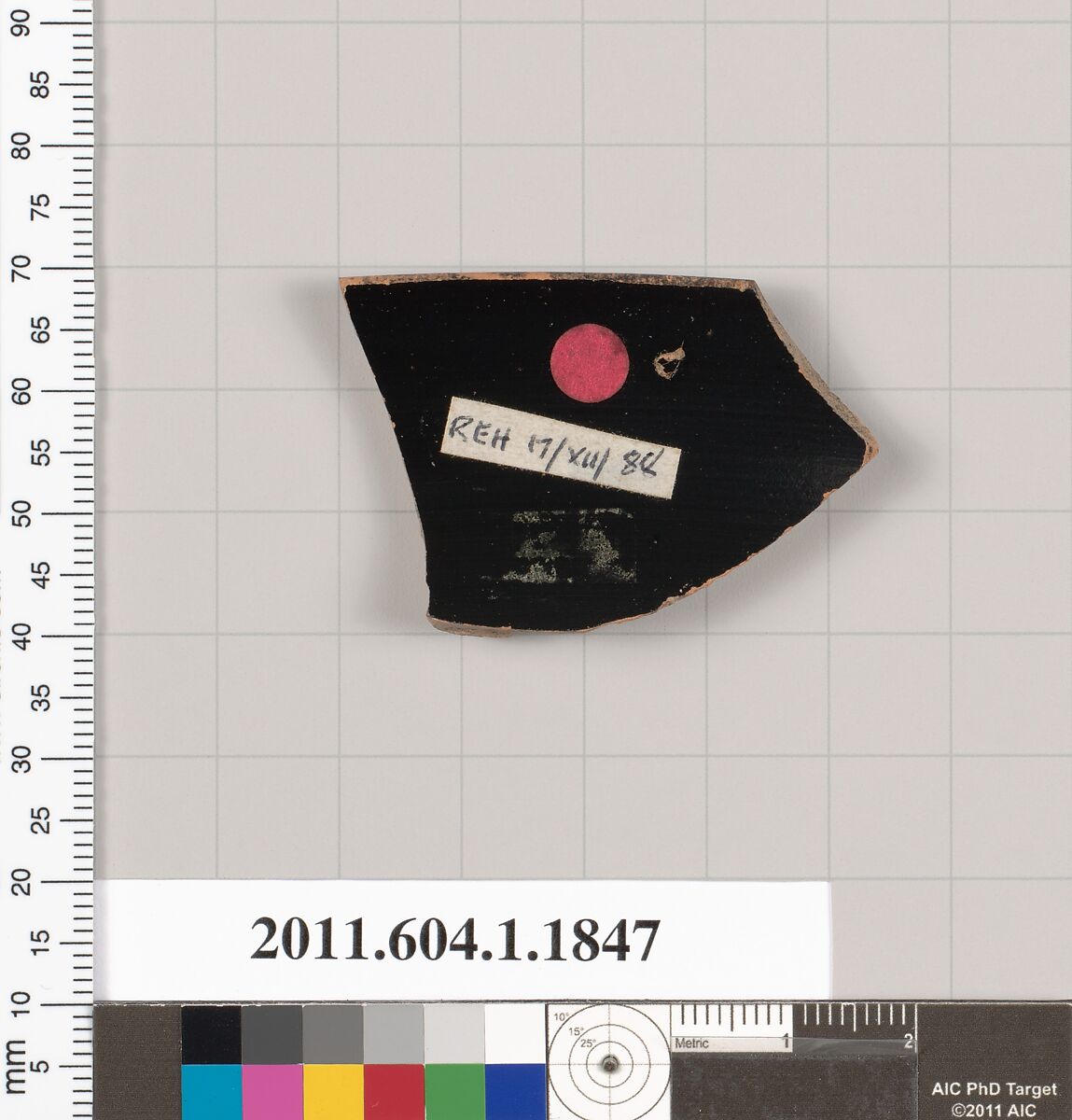 Terracotta rim fragment of a kylix (drinking cup), Terracotta, Greek, Attic