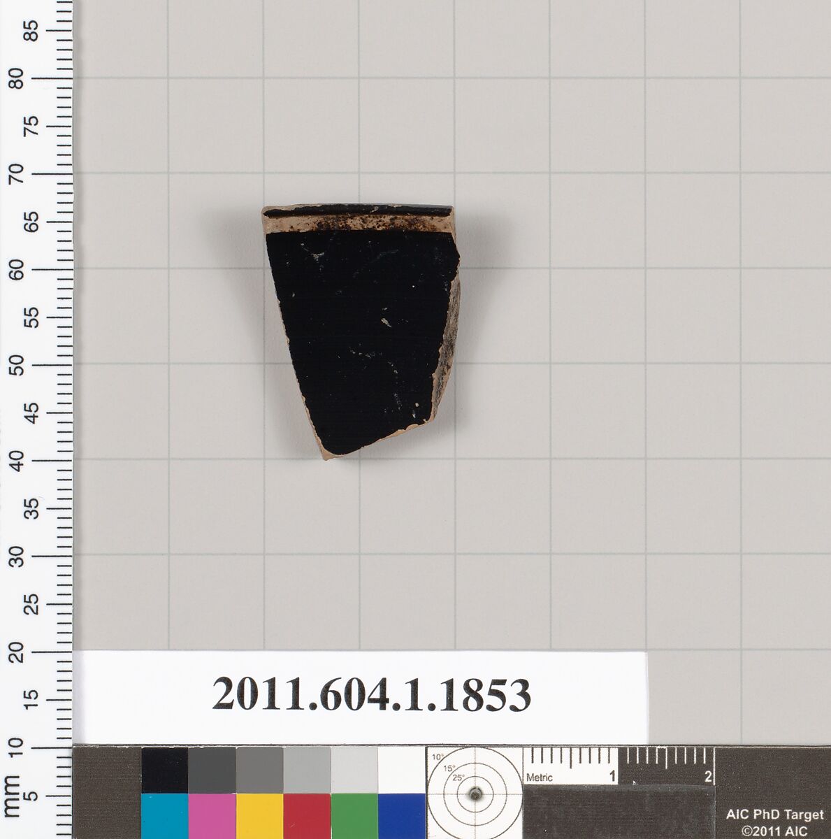 Terracotta rim fragment of a kylix (drinking cup), Terracotta, Greek, Attic