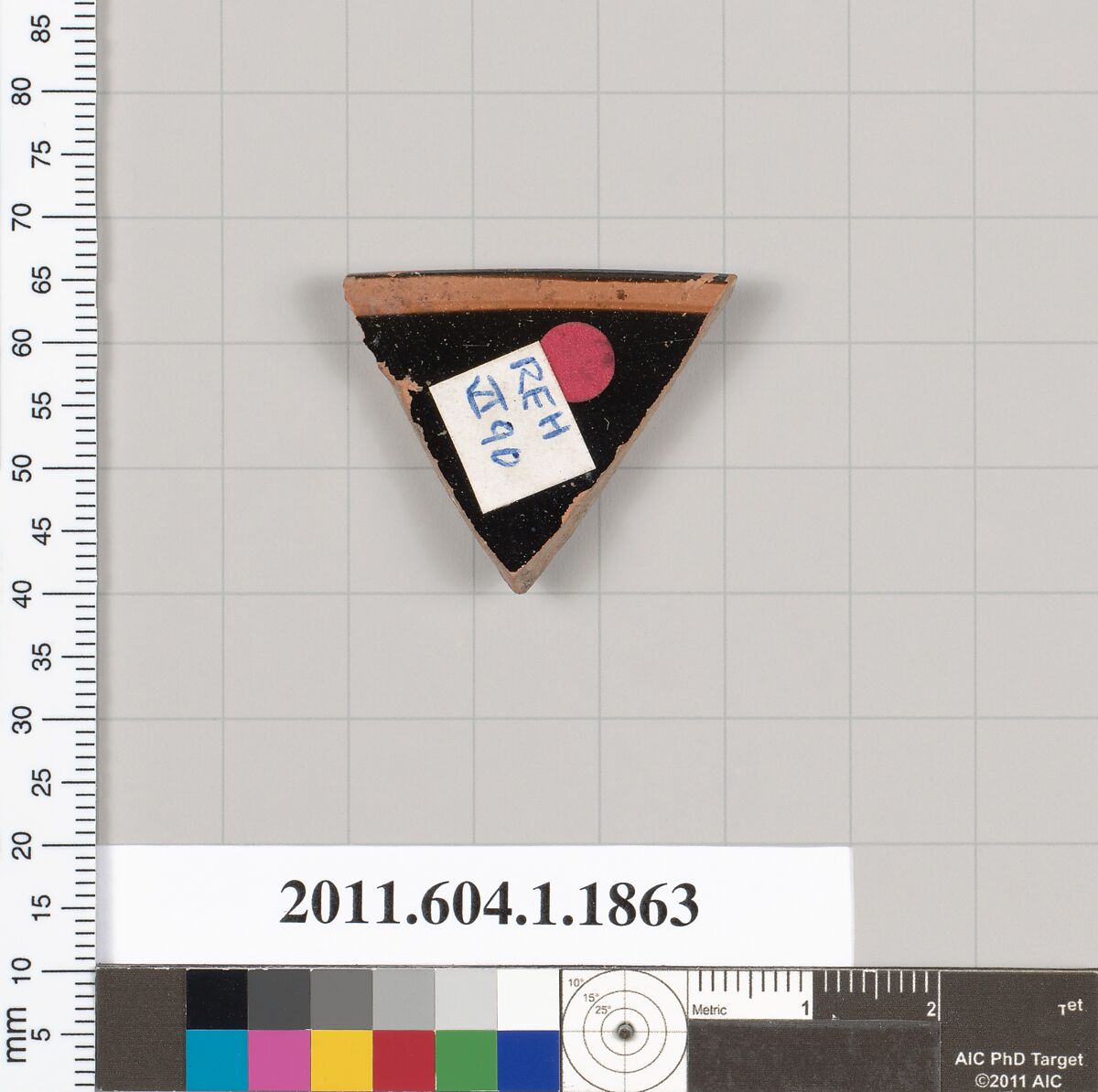 Terracotta rim fragment of a kylix (drinking cup), Terracotta, Greek, Attic