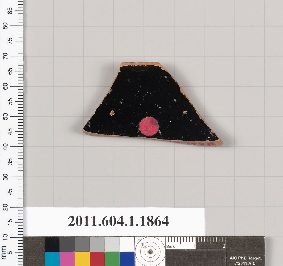 Terracotta rim fragment of a kylix (drinking cup), Terracotta, Greek, Attic