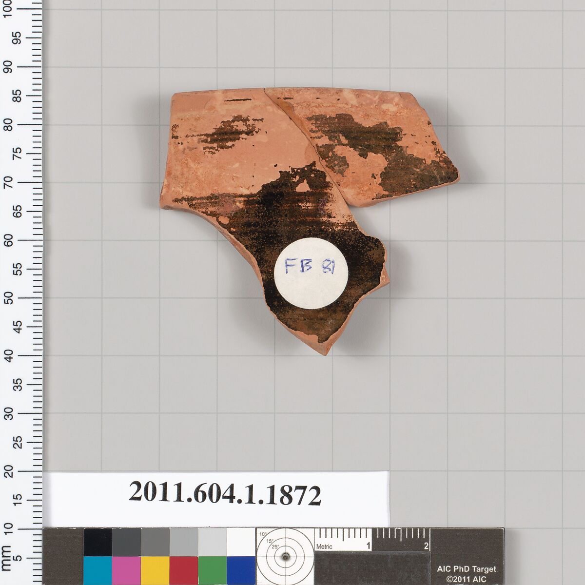 Terracotta rim fragment of a kylix (drinking cup), Terracotta, Greek, Attic