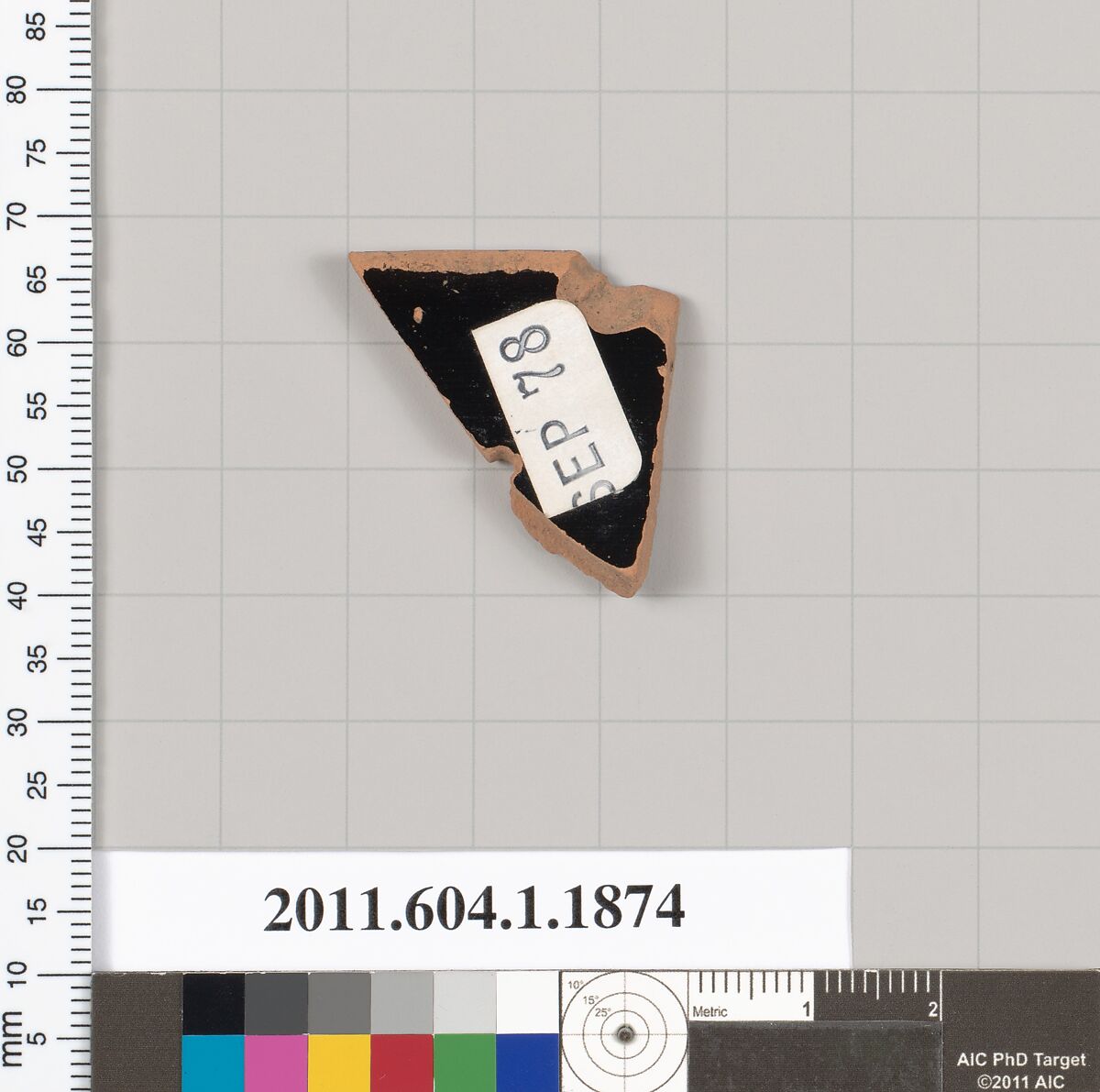 Terracotta rim fragment of a kylix (drinking cup), Terracotta, Greek, Attic