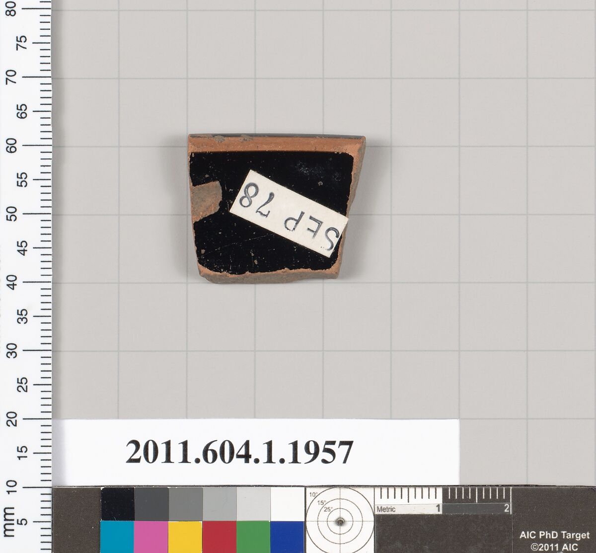 Terracotta rim fragment of a kylix (drinking cup), Terracotta, Greek, Attic