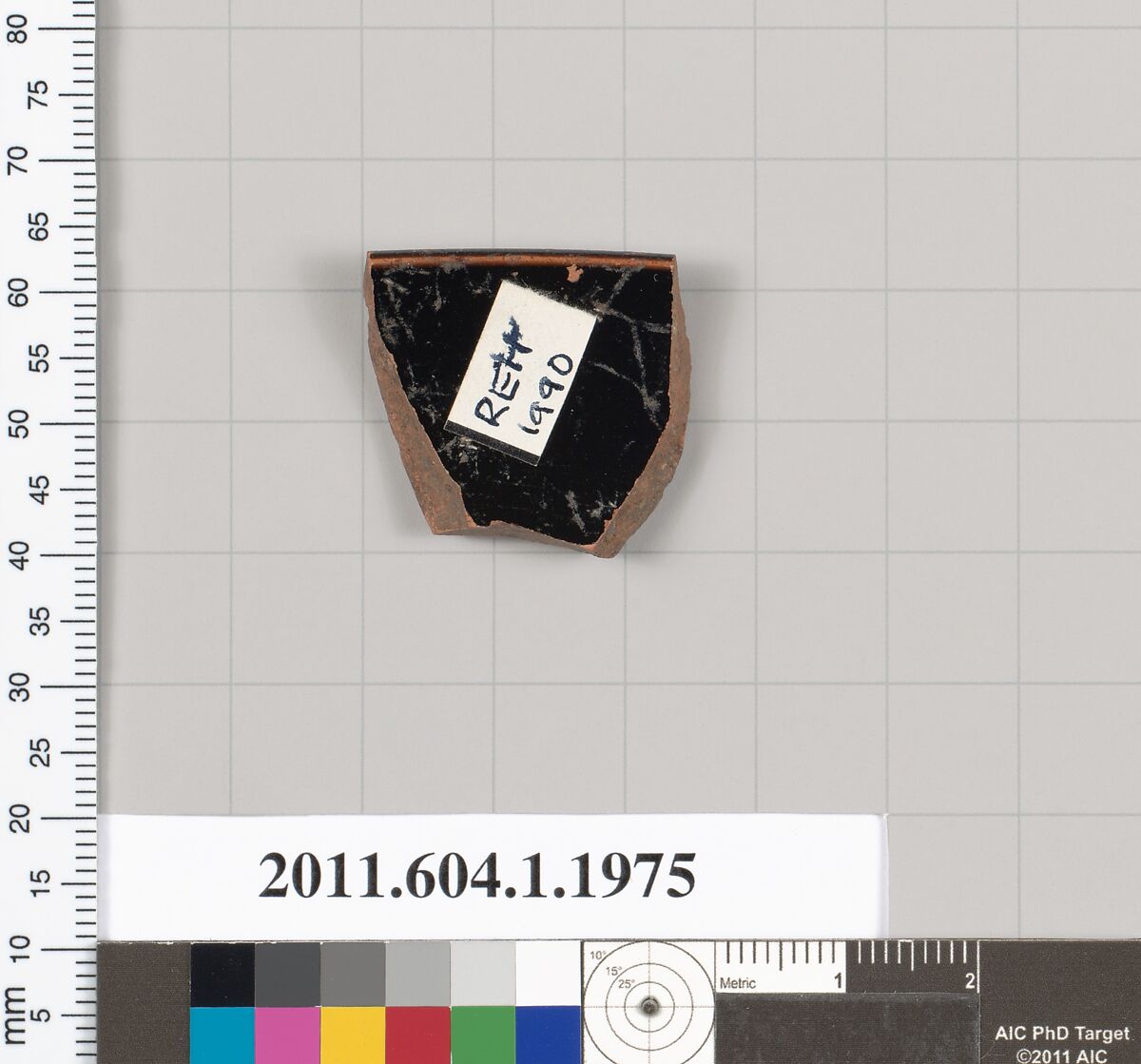Terracotta rim fragment of a kylix (drinking cup), Terracotta, Greek, Attic