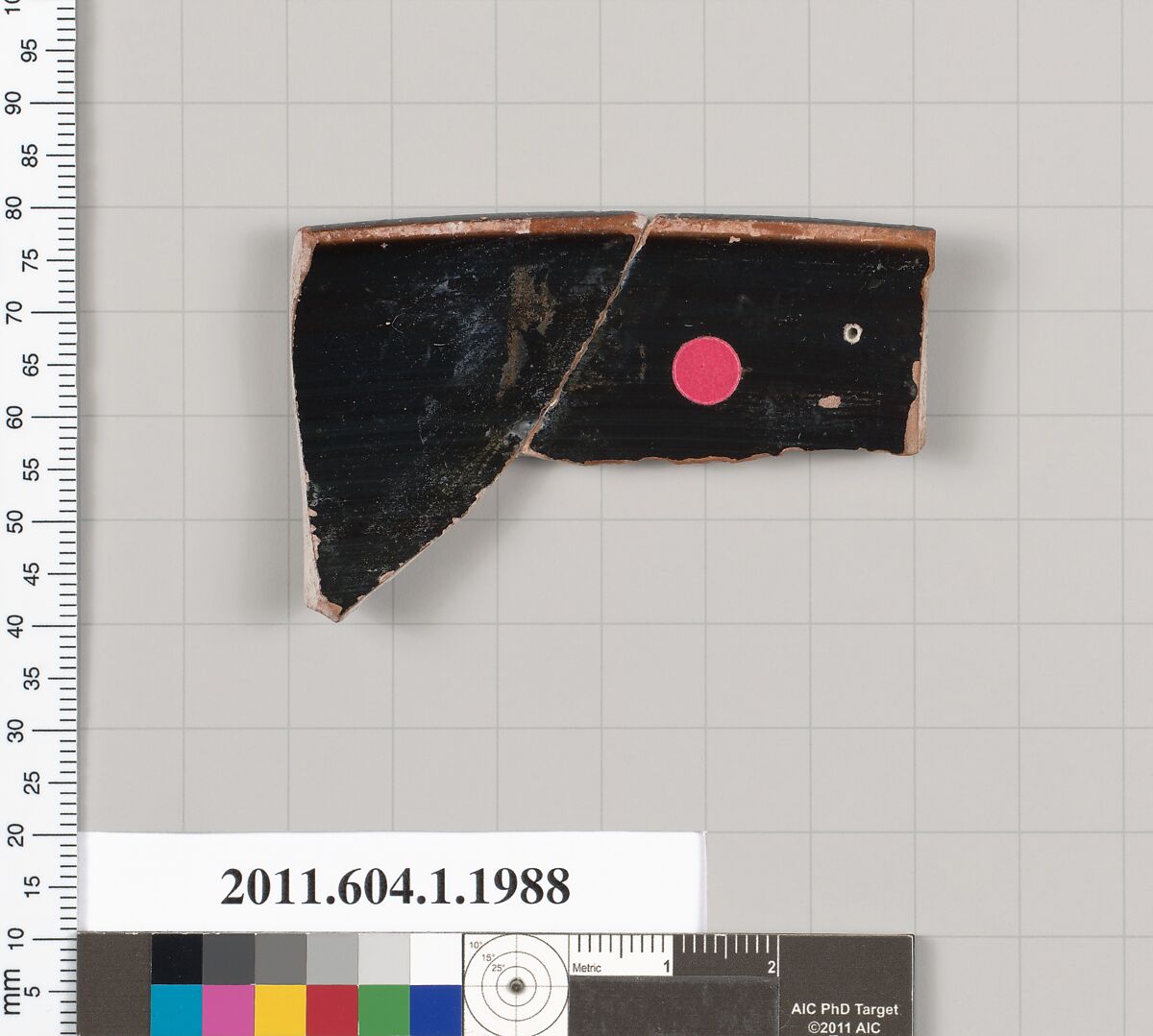 Terracotta rim fragment of a kylix (drinking cup), Terracotta, Greek, Attic