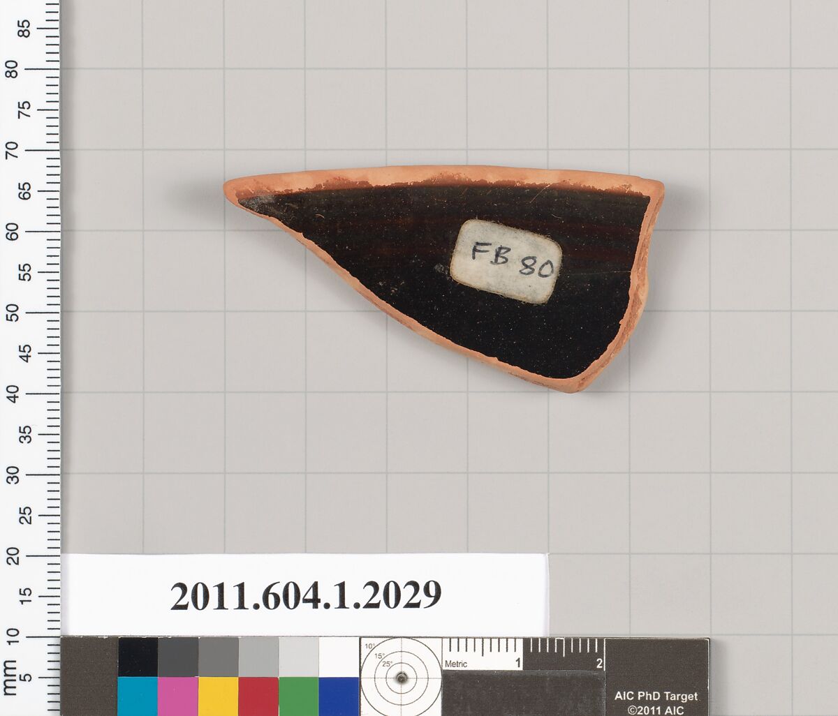 Terracotta rim fragment of a kylix (drinking cup), Terracotta, Greek, Attic