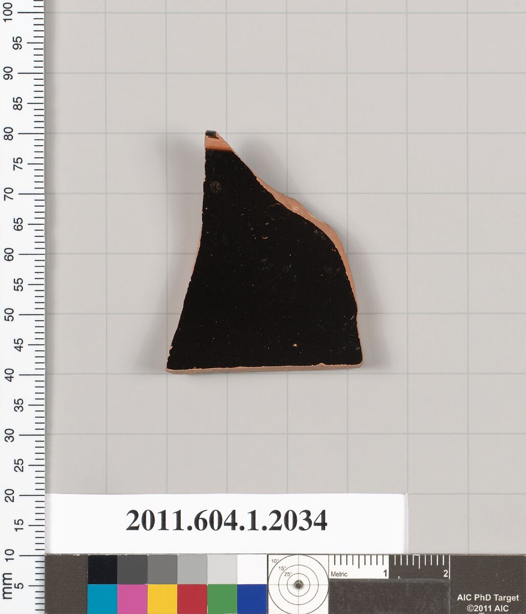 Terracotta rim fragment of a kylix (drinking cup), Terracotta, Greek, Attic