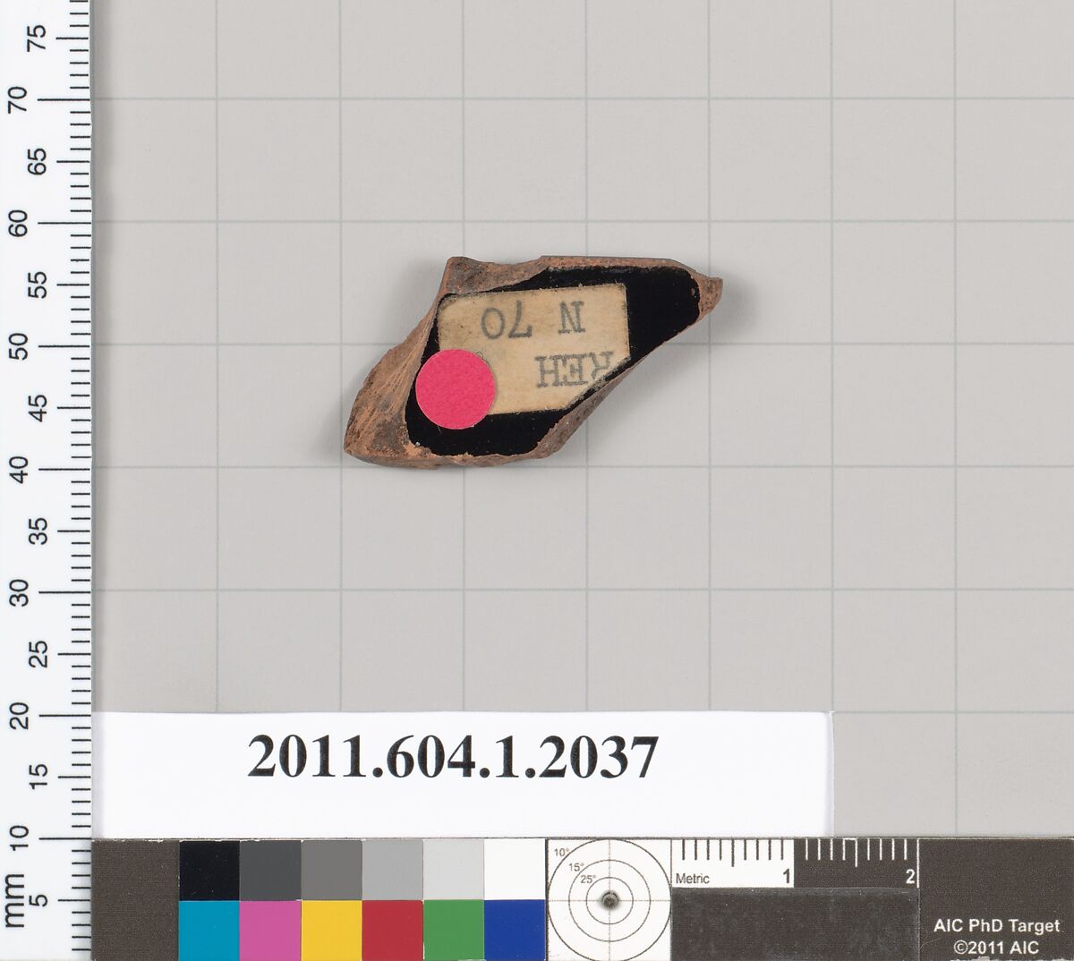 Terracotta rim fragment of a kylix (drinking cup), Terracotta, Greek, Attic