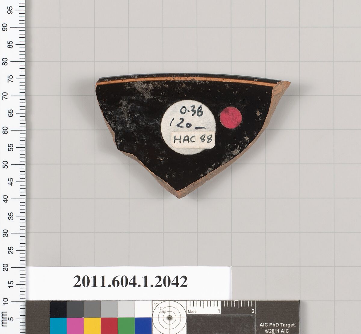 Terracotta rim fragment of a kylix (drinking cup), Terracotta, Greek, Attic
