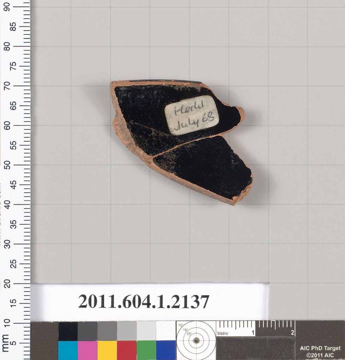 Terracotta rim fragment of a kylix (drinking cup), Terracotta, Greek, Attic