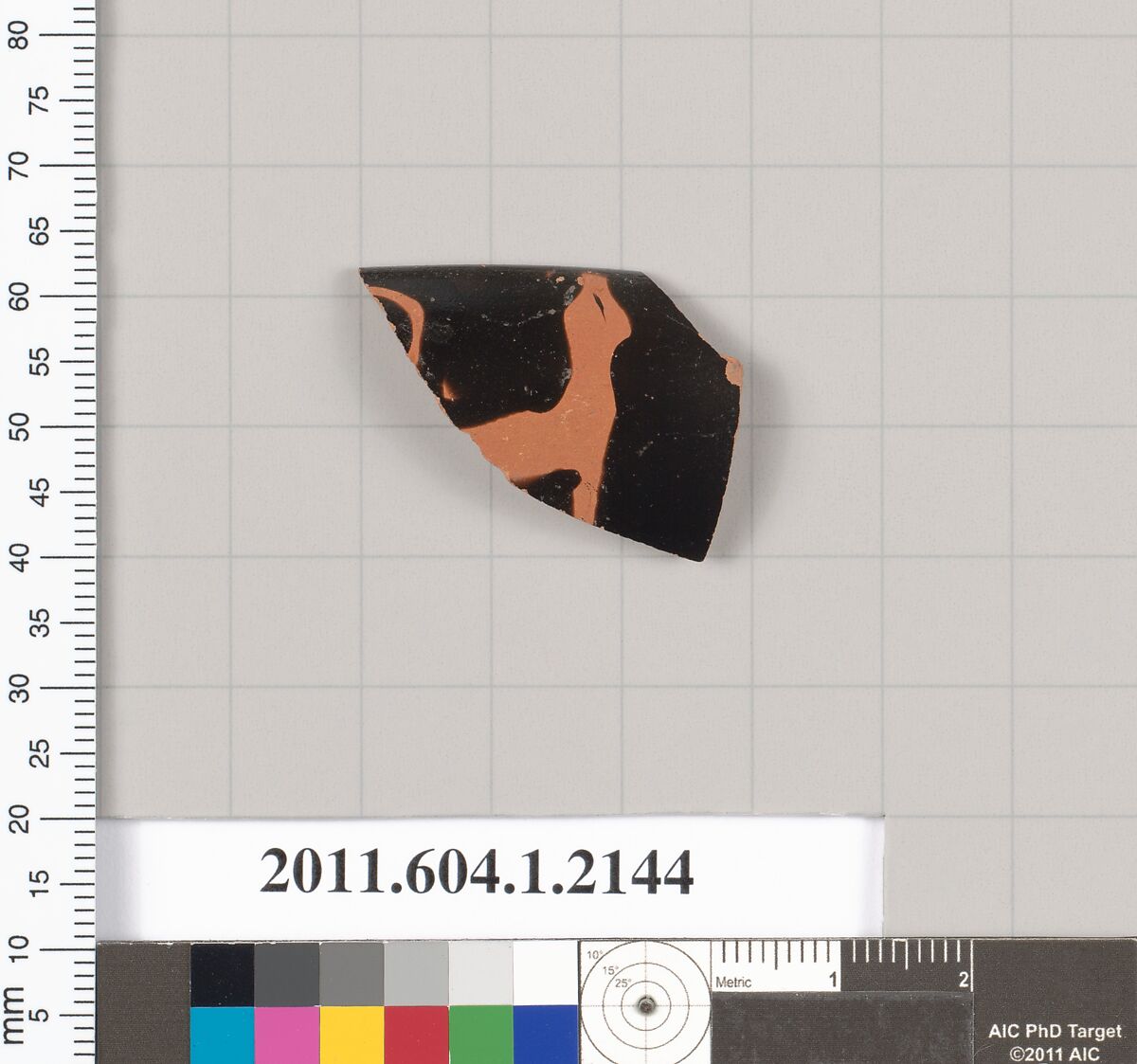 Terracotta rim fragment of a kylix (drinking cup), Terracotta, Greek, Attic 