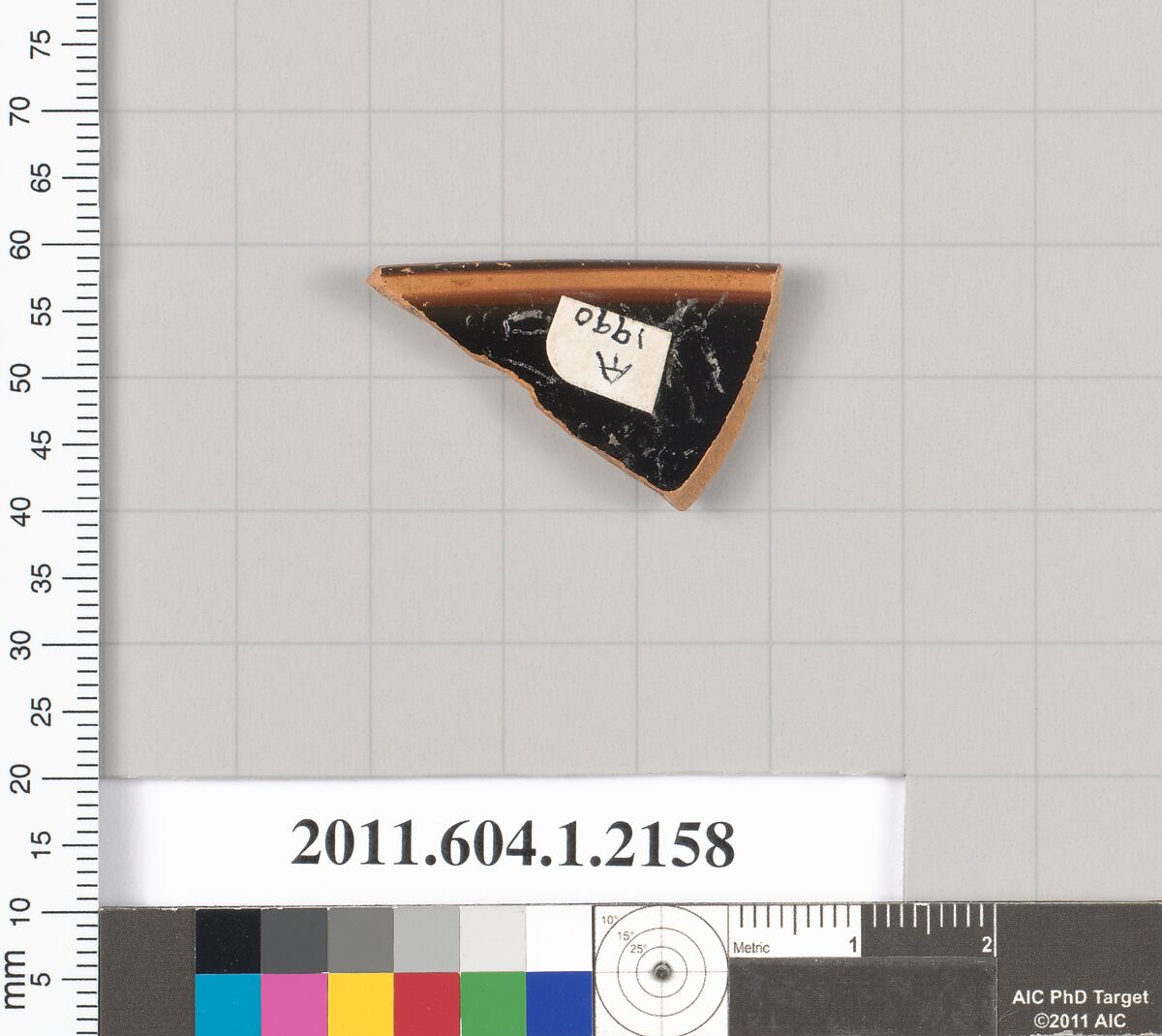 Terracotta rim fragment of a kylix (drinking cup), Terracotta, Greek, Attic