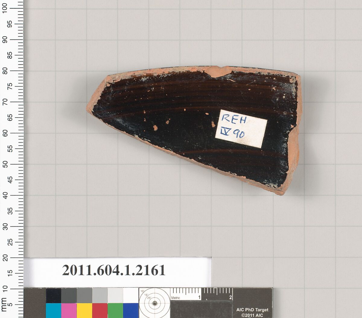 Terracotta rim fragment of a kylix (drinking cup), Terracotta, Greek, Attic