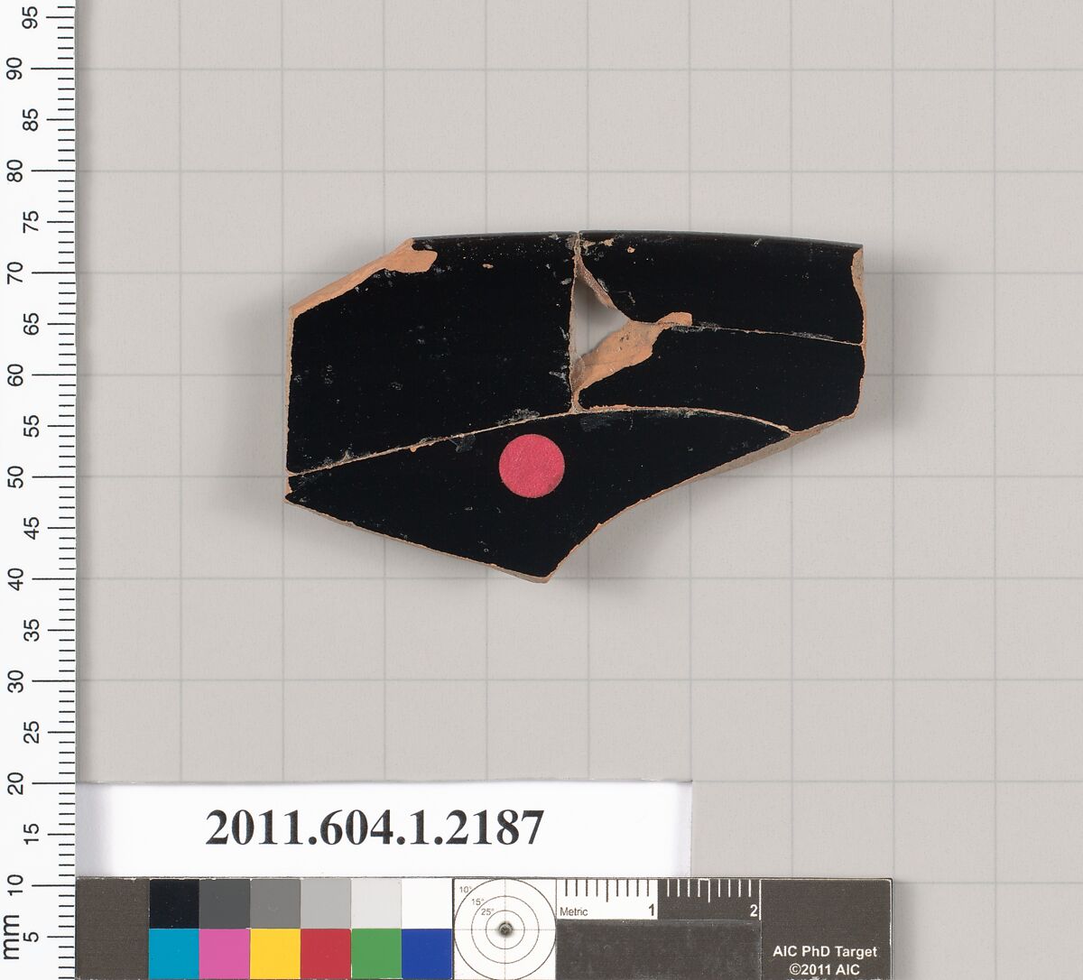 Terracotta rim fragment of a kylix (drinking cup), Terracotta, Greek, Attic