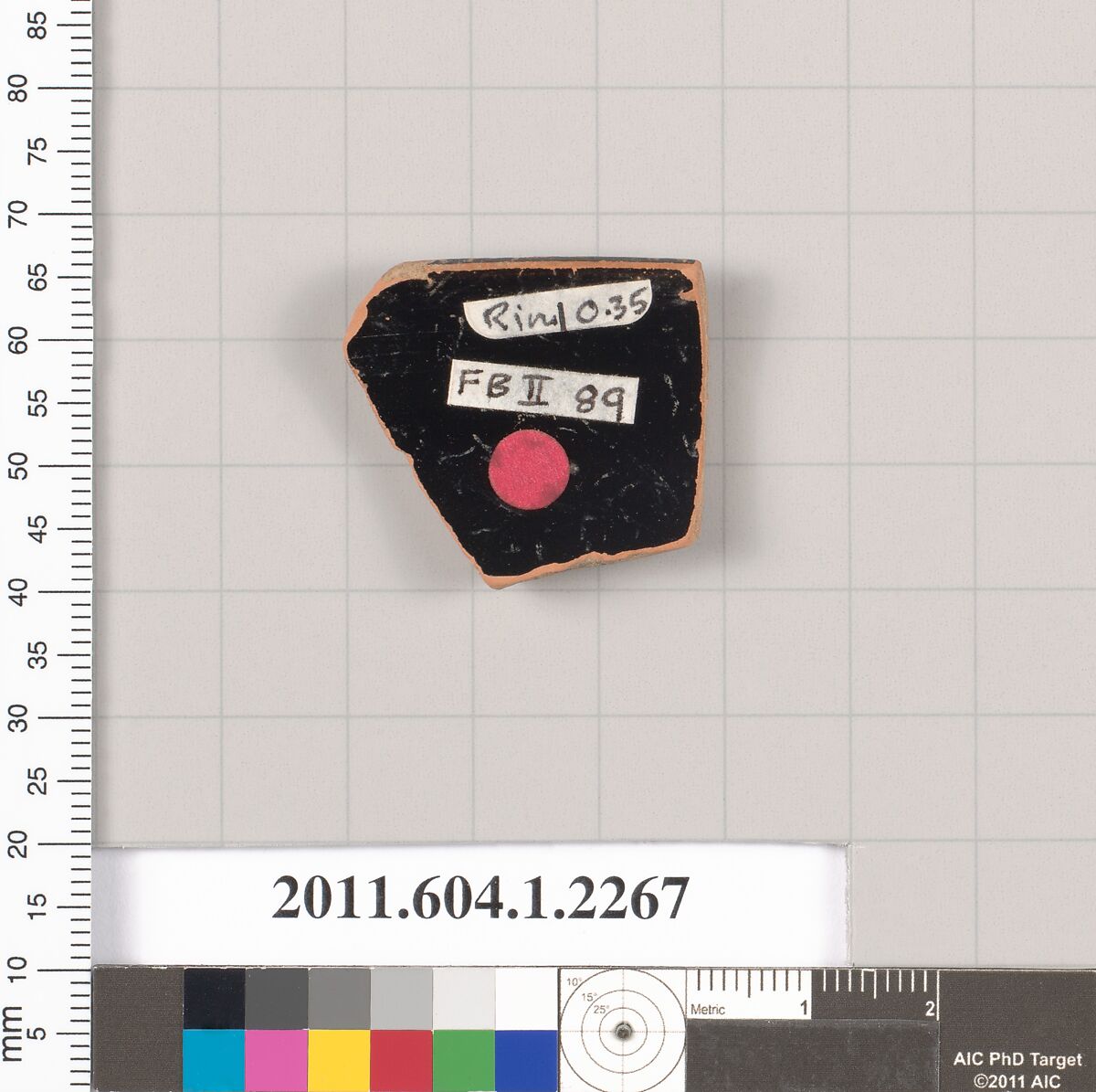 Terracotta rim fragment of a kylix (drinking cup), Terracotta, Greek, Attic