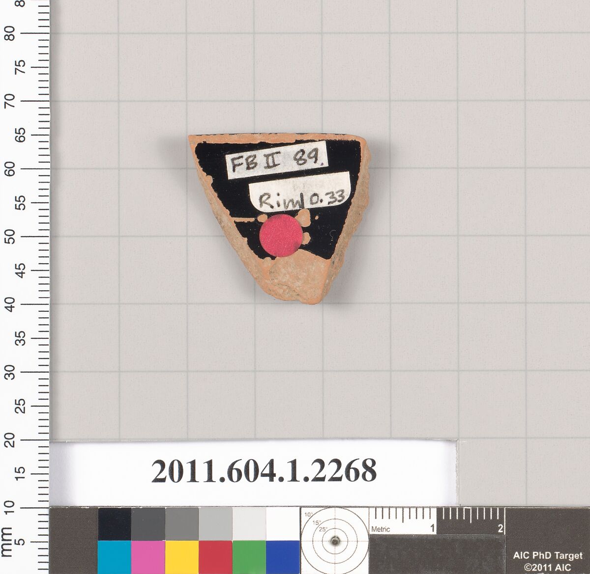 Terracotta rim fragment of a kylix (drinking cup), Terracotta, Greek, Attic