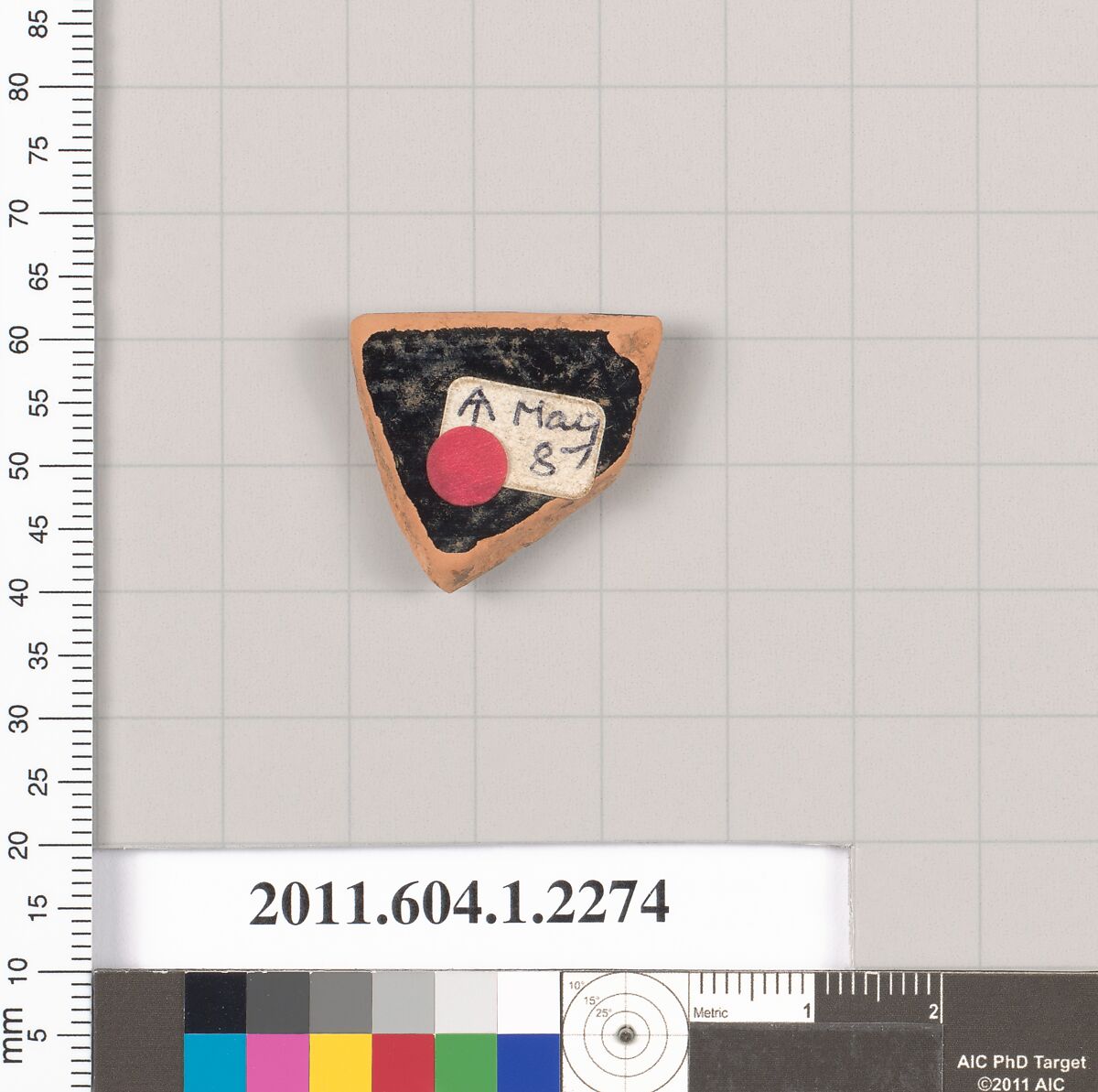 Terracotta rim fragment of a kylix (drinking cup), Terracotta, Greek, Attic