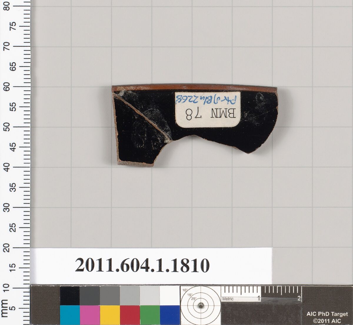 Terracotta rim fragment of a kylix (drinking cup), Attributed to the Painter of Berlin 2268 [DvB], Terracotta, Greek, Attic