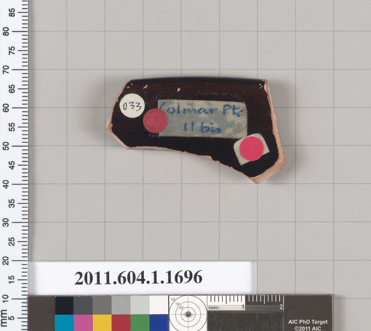 Terracotta rim fragment of a kylix (drinking cup), Attributed to the Colmar Painter [DvB], Terracotta, Greek, Attic