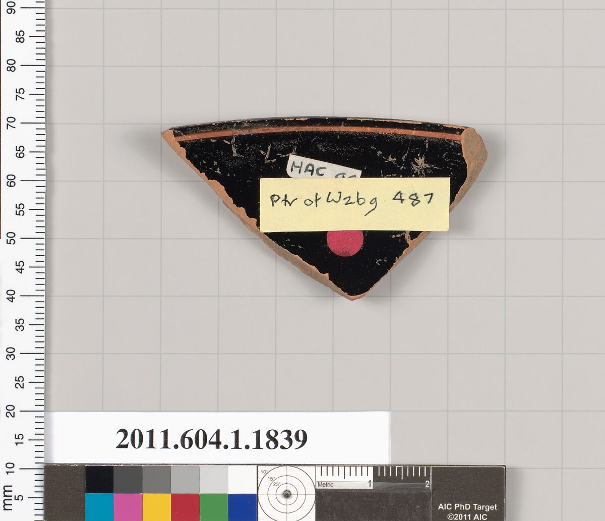 Terracotta rim fragment of a kylix (drinking cup), Attributed to the Painter of Würzburg 487 [DvB], Terracotta, Greek, Attic