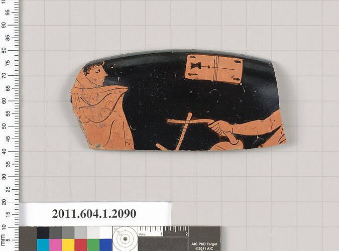 Terracotta rim fragment of a kylix (drinking cup)