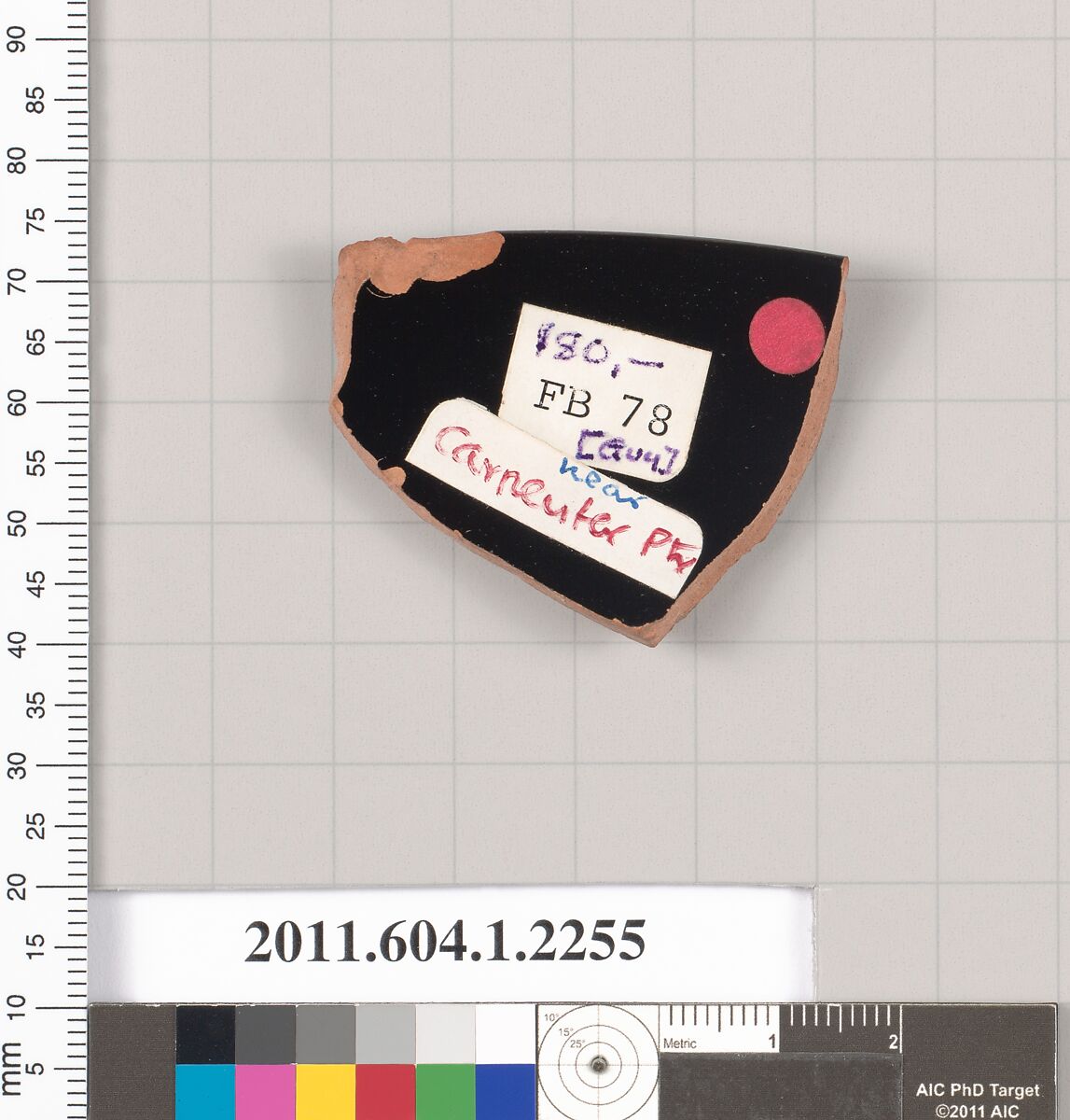 Terracotta rim fragment of a kylix (drinking cup), Attributed to Near the Carpenter Painter [DvB], Terracotta, Greek, Attic