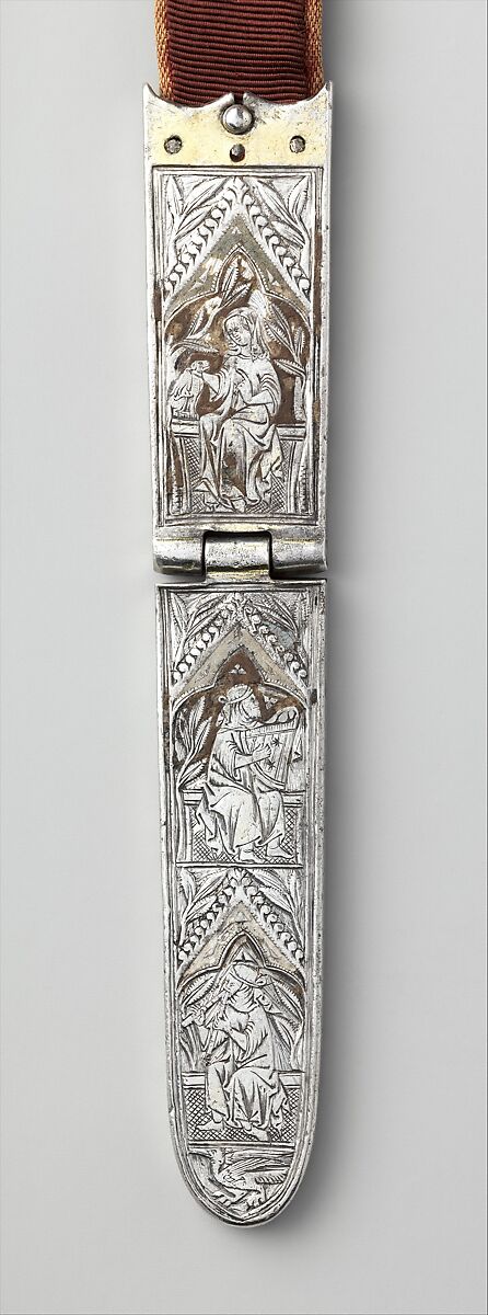 Belt, Silver, with traces of gilding and enamel; modern textile support, North Italian