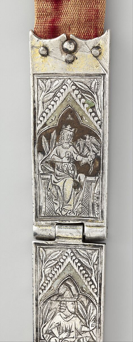 Belt, Silver, with traces of gilding and enamel; modern textile support, North Italian