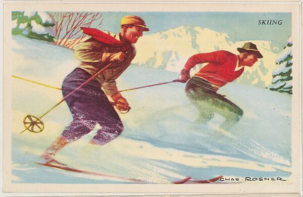 Skiing, bakery card from the Speed Pictures series (D39-8), issued by Bell Bakeries, Inc., Issued by Bell Bakeries, Inc., Commercial color lithograph 
