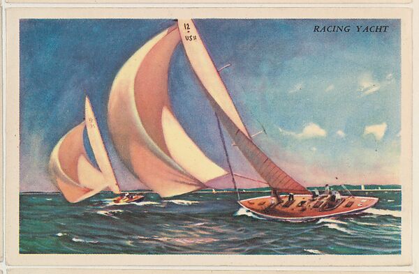 Racing Yacht, bakery card from the Speed Pictures series (D39-8), issued by Bell Bakeries, Inc., Issued by Bell Bakeries, Inc., Commercial color lithograph 
