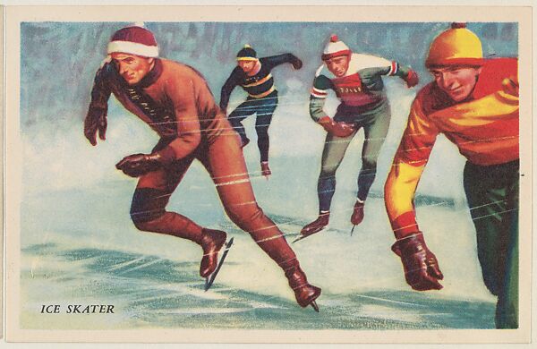 Ice Skater, bakery card from the Speed Pictures series (D39-8), issued by Bell Bakeries, Inc., Issued by Bell Bakeries, Inc., Commercial color lithograph 