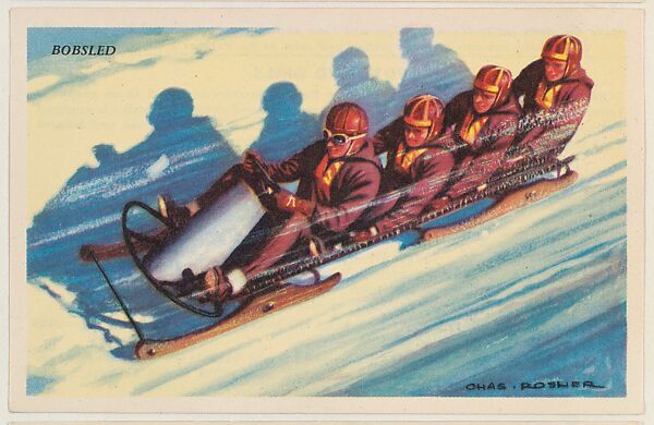 Bobsled, bakery card from the Speed Pictures series (D39-8), issued by Bell Bakeries, Inc., Issued by Bell Bakeries, Inc., Commercial color lithograph 