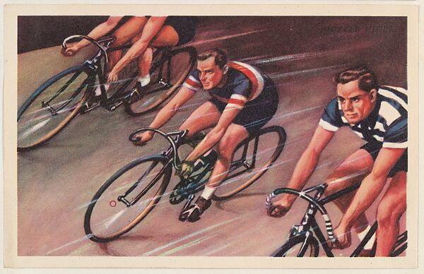 Bicycle Rider, bakery card from the Speed Pictures series (D39-8), issued by Bell Bakeries, Inc., Issued by Bell Bakeries, Inc., Commercial color lithograph 