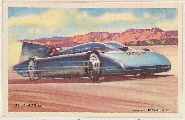 Automobile, bakery card from the Speed Pictures series (D39-8), issued by Bell Bakeries, Inc., Issued by Bell Bakeries, Inc., Commercial color lithograph 