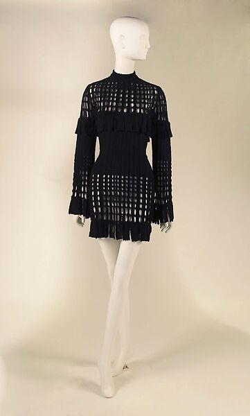 Dress, Azzedine Alaïa (French (born Tunisia), Tunis 1935–2017 Paris), wool, nylon, elastane, metal, French 