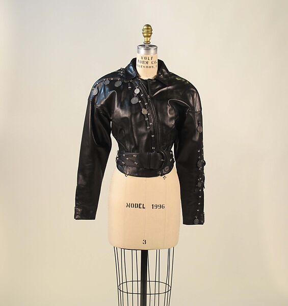 Ensemble, Claude Montana (French, 1949–2024), leather, metal, synthetic (acetate), French 