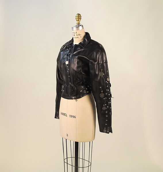 Ensemble, Claude Montana (French, 1949–2024), leather, metal, synthetic (acetate), French