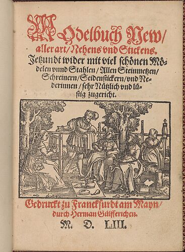 Title page from Modelbuch new, aller Art, Nehens und Stickens (page 1r)