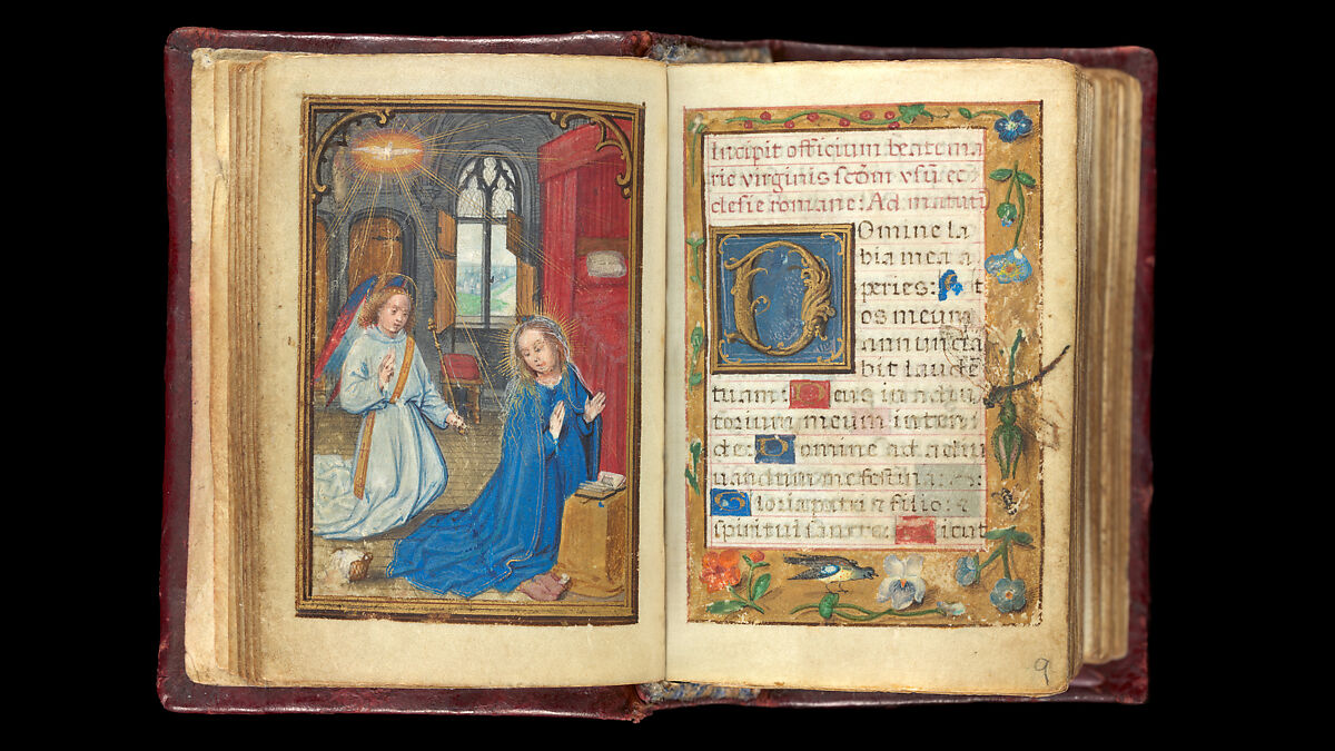 Book of Hours, Simon Bening (Netherlandish, Ghent (?) 1483/84–1561 Bruges), Tempera, gold, and ink on parchment; modern red leather binding, Netherlandish 